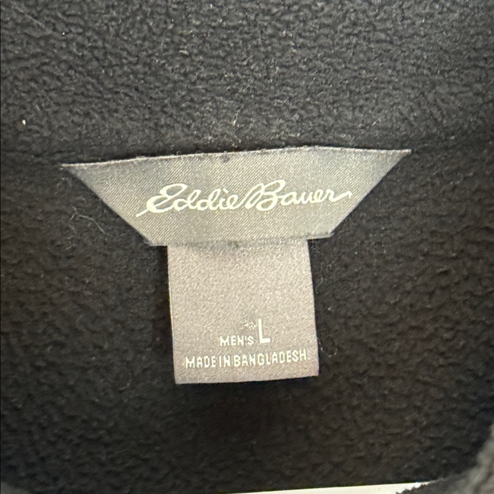 Eddie Bauer Men's Black 1/4 Zip Fleece Top Large - Picture 2 of 6